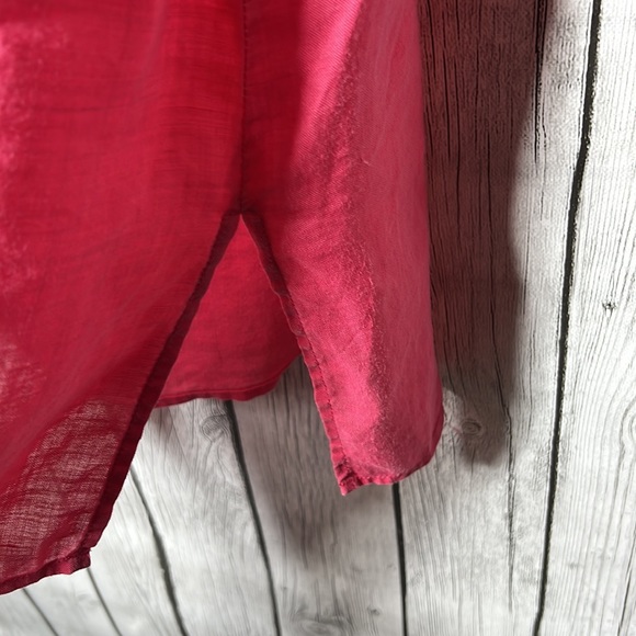 Lily moss pink button front linen top size Large - Picture 9 of 13